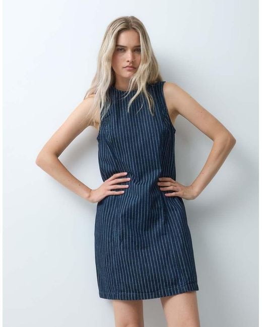 Gap Blue Sleeveless Suede Mini Dress