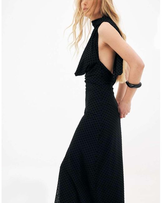 NA-KD Black Halterneck Maxi Dress