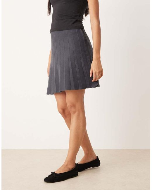 Jdy Gray Pleated Knitted Skirt