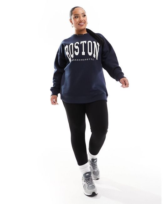 Yours Blue Boston Sweatshirt