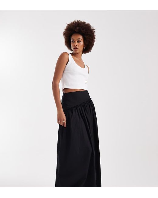 ASOS Blue Asos Design Tall Asymmetric Dropped Waist Maxi Skirt