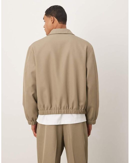 ASOS Natural Smart Co-Ord Relaxed Track Jacket for men