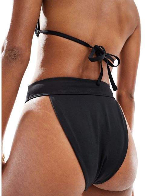 Slip bikini brasiliano a vita alta mix and match di Vero Moda in Black