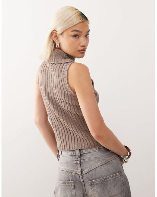 Collusion Natural Ribbed Roll Neck