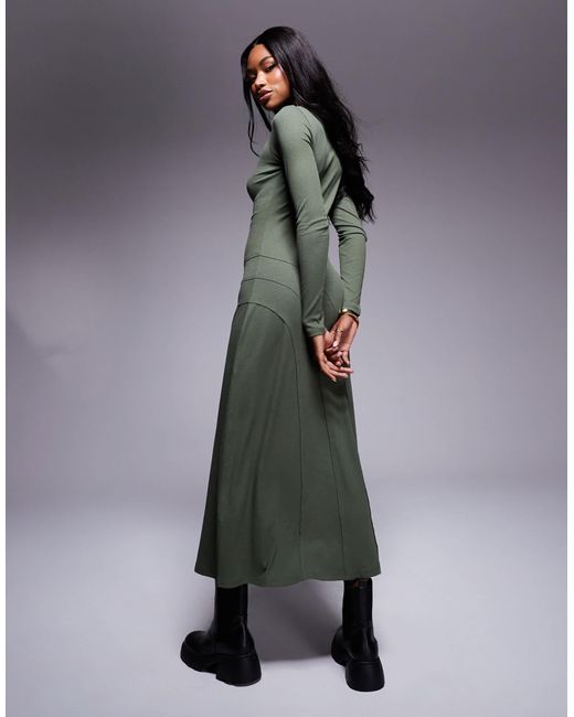 ASOS Gray – langärmliges midikleid