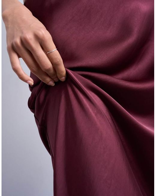 TOPSHOP Schuingesneden Maxirok Tot Aan De Grond in het White