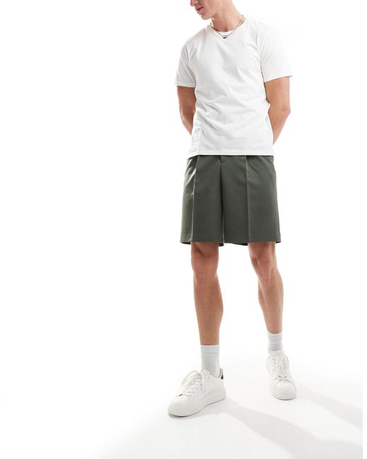 Short habillé coupe large ASOS pour homme en coloris Green