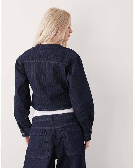 Collusion Blue 90s Denim Fitted Jacket