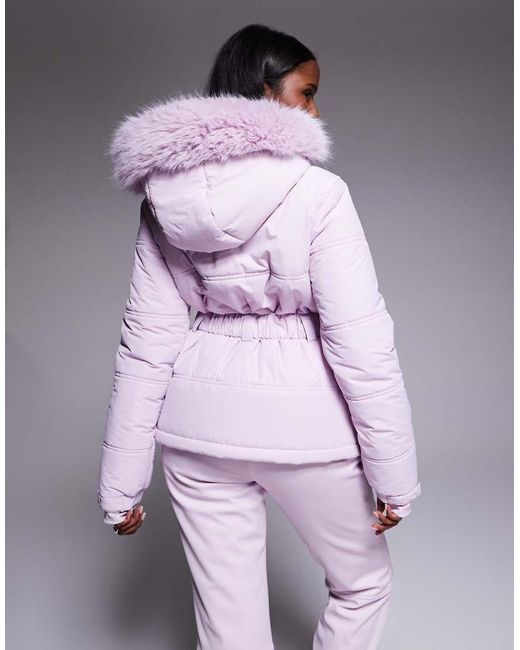 ASOS 4505 Ski & Snow Purple Asos 4505 Ski Icon Water-repellent Insulated Belted Ski Jacket