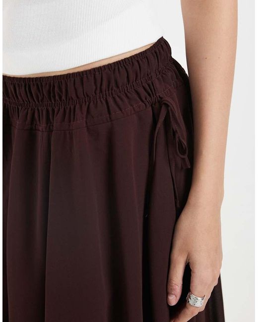 4th & Reckless White Chiffon Shirred Tie Waist Detail Asymmetric Hem Maxi Skirt