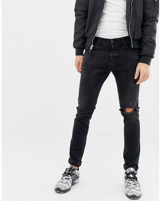 DIESEL Tepphar Slim Carrot Fit Jeans in Black for Men | Lyst Australia