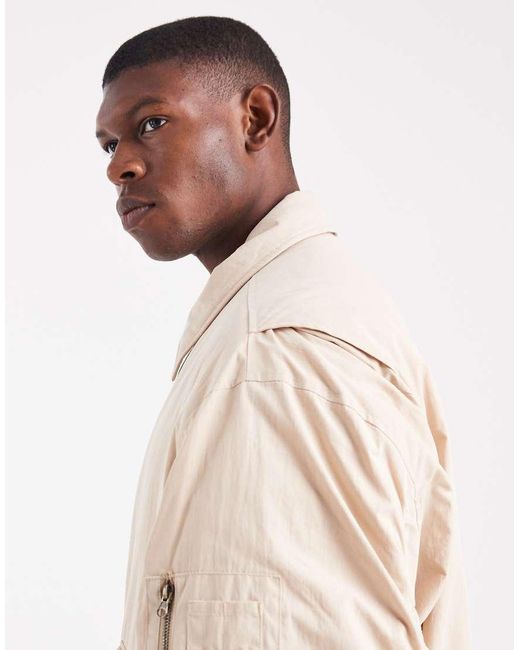 ASOS Natural Bomber for men