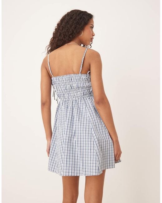 Abercrombie & Fitch Natural Babydoll Smocked Mini Dress
