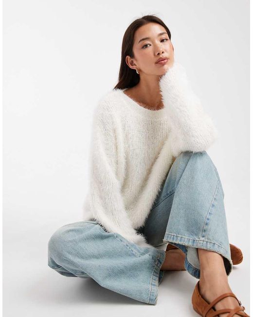 Miss Selfridge Gray Asymmetric Lash Sweater