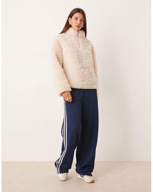 ASOS Blue High Pile Borg Zip Through Fleece