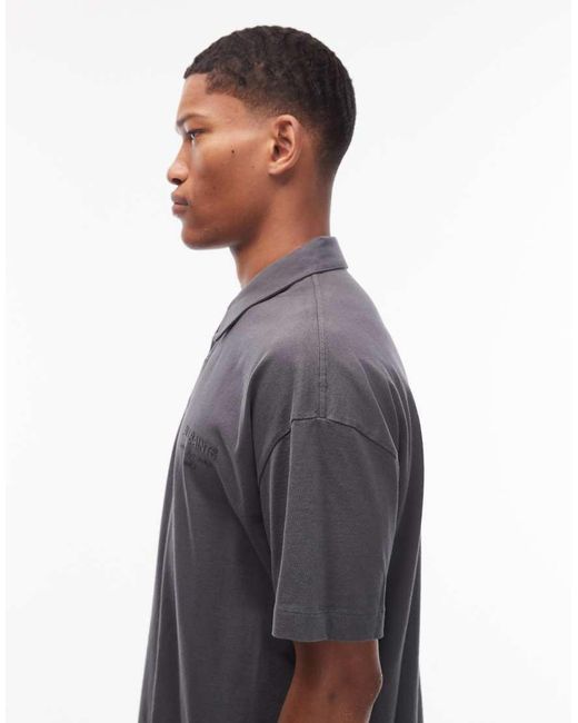 AllSaints Gray Xander Polo Shirt for men