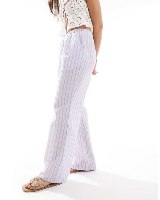 The Frolic Multicolor Exclusive Boxer Waistband Wide Leg Textured Beach Trousers