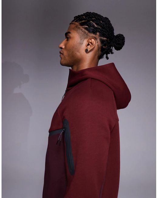 Nike Purple Tech Fleece Full Zip Hoodie for men