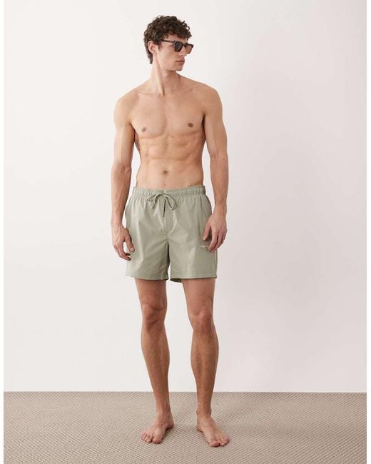 Jack & Jones Green Orginals Logo Swim Shorts for men