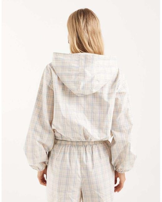 ASOS Natural Hooded Button Through Bomber Jacket