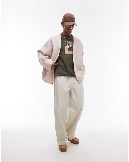 Topman – schlupfhose aus twill in White für Herren