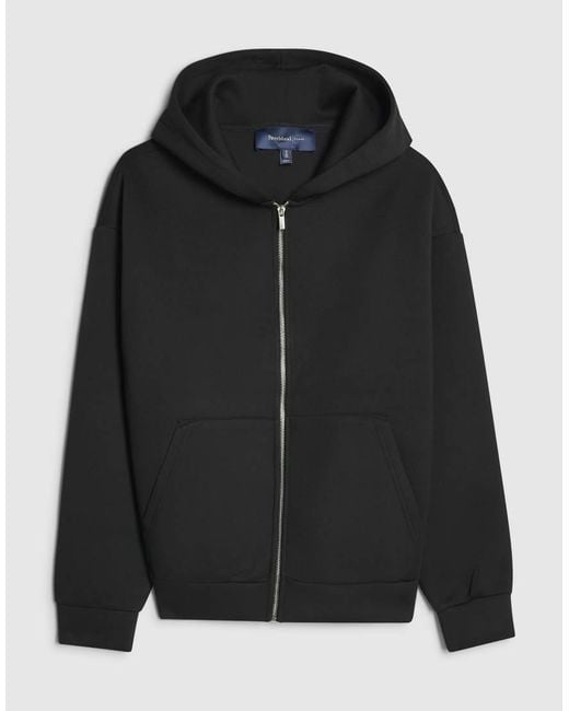 River Island Black Premium Oversized Zip Up Hoodie for men