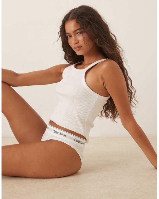 Calvin Klein Brown Icon Cotton Modal High Leg Tanga