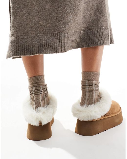 Steve Madden Brown Chaplin Real Suede Faux Fur Lined Slippers