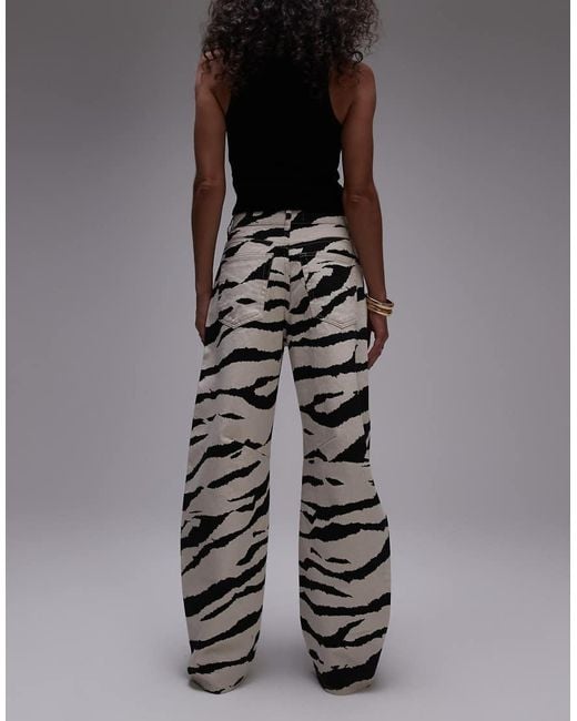 TOPSHOP Black Barrel Mid Rise Jean