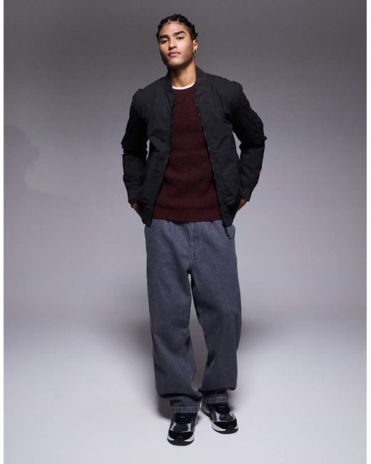 River Island Gray Utility Bomber Jacket for men