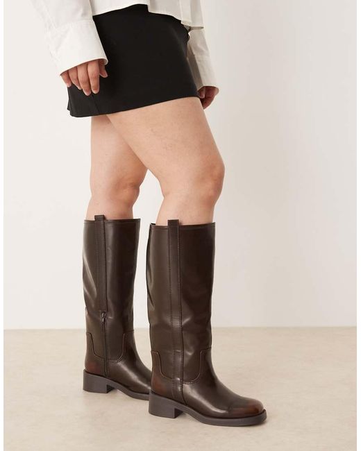 ASOS Black Curve Conan Pull On Chunky Boots