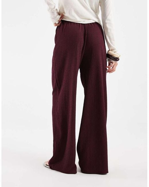 Only Petite White Textured Wide Leg Trousers