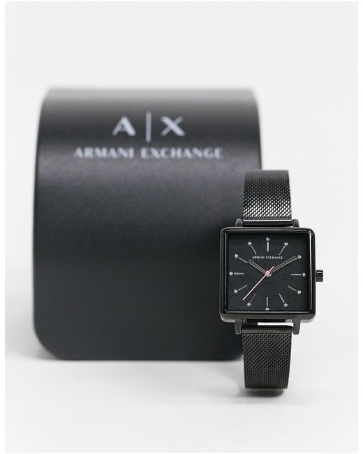 Armani Exchange Lola Square Bracelet Watch Ax5805-black for Men | Lyst  Canada