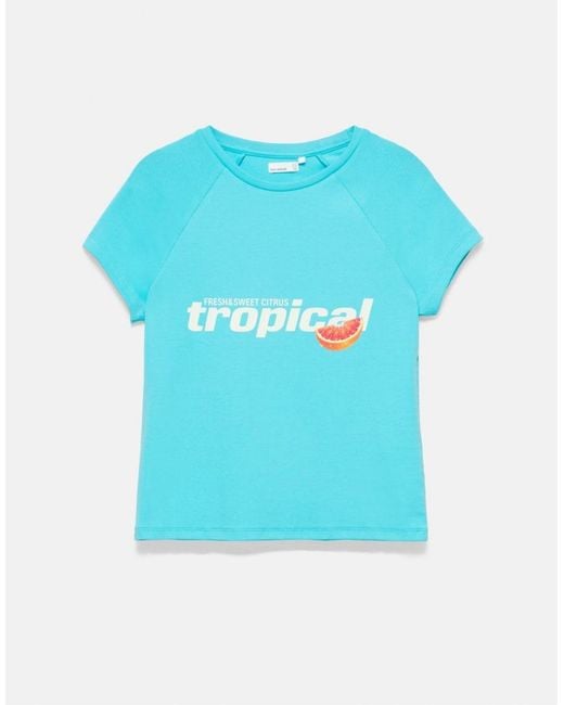 Pull&Bear White Fruit Graphic T-shirt