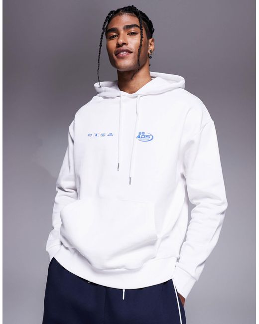 ASOS – oversize-kapuzenpullover in Blue für Herren