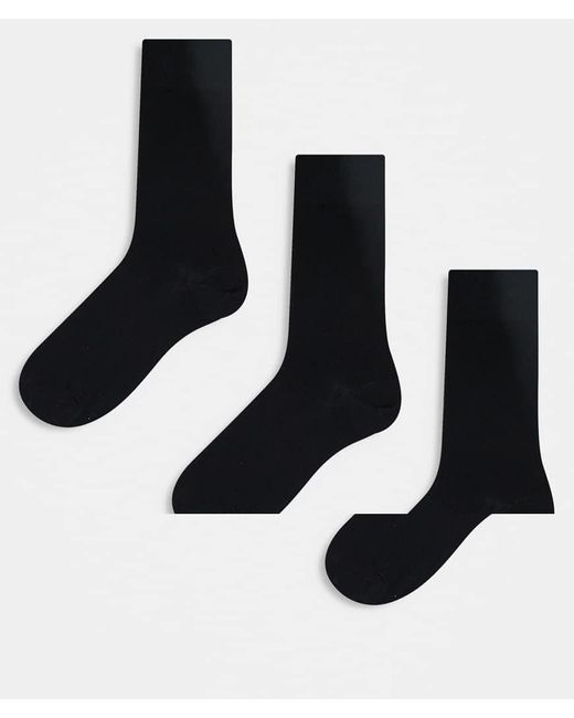 Pack De 3 Pares De Calcetines Tobilleros Negros De ARKET de hombre de color Black