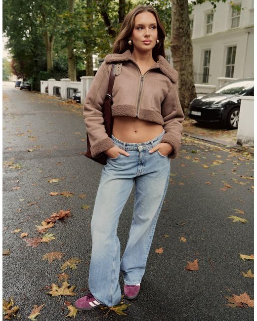 The Frolic Green X bella stovey – exklusive cropped-jacke aus lammfellimitat