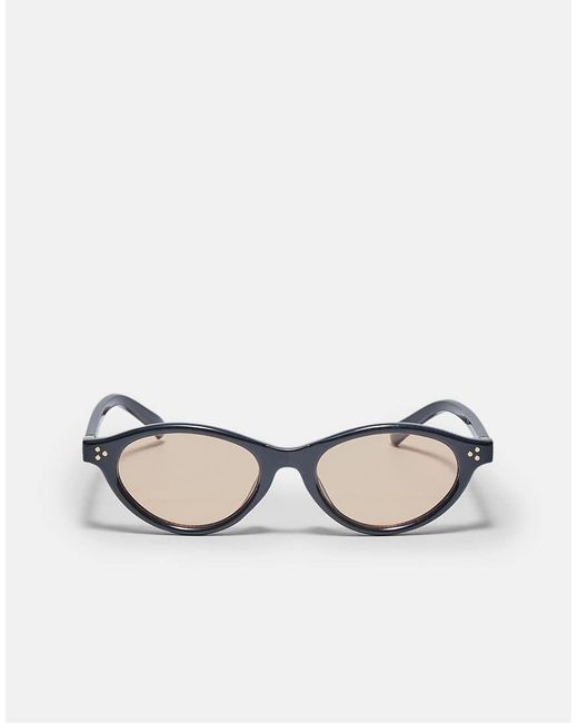 Stradivarius Natural Small Oval Resin Sunglasses