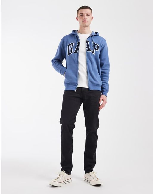 Gap Blue Logo Zip Through Hoodie for men