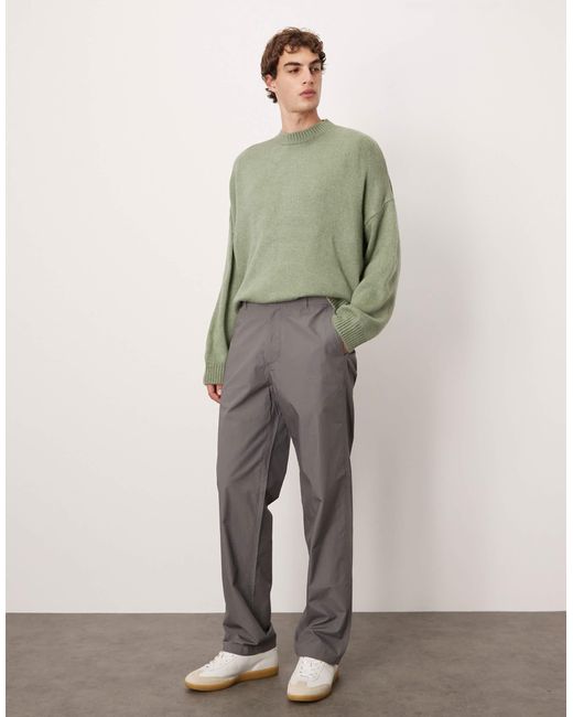 Pull coupe carrée ultra oversize en maille avec col ras ASOS pour homme en coloris Green