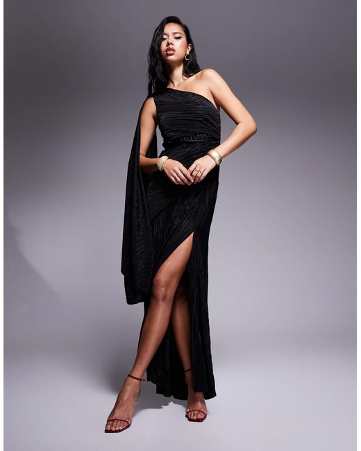 ASOS Blue – hochwertiges plissiertes maxikleid