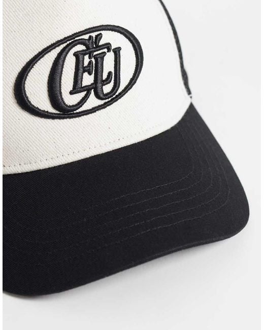 ASOS Black Trucker Cap With Embroidery for men
