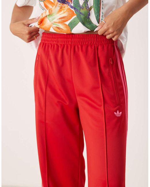 Pantalones De Chándal Rojos Y Rosas Firebird Loose De Adidas Originals de color Red