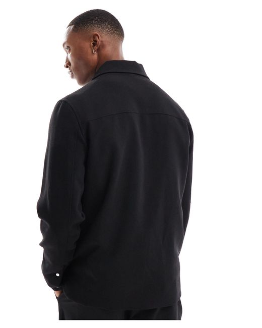 Camicia giacca elegante nera di River Island in Blue da Uomo