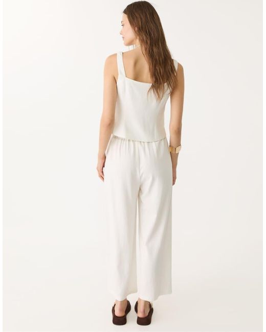 Stradivarius Natural Linen Blend Darted Culottes