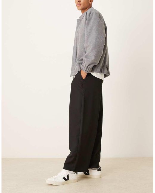 Pantalones Negros De Corte Barrel De ASOS de hombre de color Gray