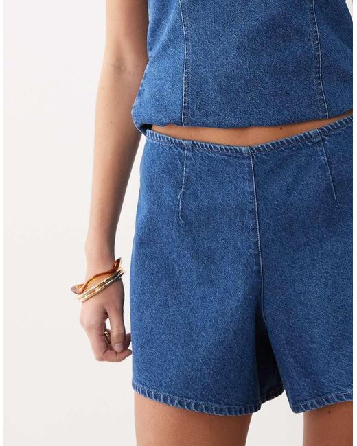 ASOS Blue Denim Clean A-line Shorts