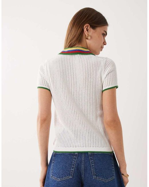 Polo Ralph Lauren White Collared Sweater