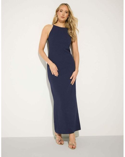 Long Tall Sally Blue High Neck Midi Dress