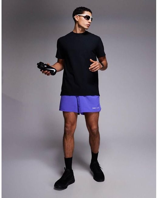 4505 Black Engineered Performance Waffle Running T-shirt With Quick Dry for men